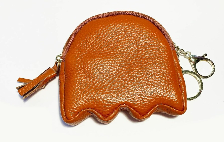 Mazeology Brown Big Eyes Pac-Man Octopus Design Leather Coin Purse | Coin Purses & Pouches