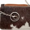 Just Cowhide Just Cowhide Leather Card Holder Case Coin Purse Keychain Wallet Brown Id Key Ring, Credit Holder, Gifts For Her | Change Zipper Pouch Women Assorted Colors - Variation Of Multicolors | Coin Purses & Pouches