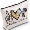 WZMPA Wzmpa Catahoula Leopard Dog Makeup Bag Catahoula Leopard Dog Mom Gifts Peace Love Catahoula Zipper Pouch For Women Girls (Peace Catahoula) | Coin Purses & Pouches