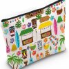 WZMPA Wzmpa Tiki Bar Theme Travel Makeup Bag Hawaiian Beach Party Gift Vintage Sign Aloha Tropical Drink Hawaiian Zipper Pouch Bag For Tiki Bar Merchandise (Aloha Tiki Bar) | Coin Purses & Pouches