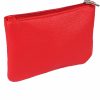 Rsaoyan Pu Leather Portable Coin Bag, Small Key Case Zippered Small Earphone Jewelry Organizer (Red) | Coin Purses & Pouches