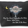 PXTIDY Pxtidy Dragonflies Fairies Quote Makeup Bag May You Touch Dragonflies And Stars Dance With Fairies And Talk To The Moon Purse | Coin Purses & Pouches