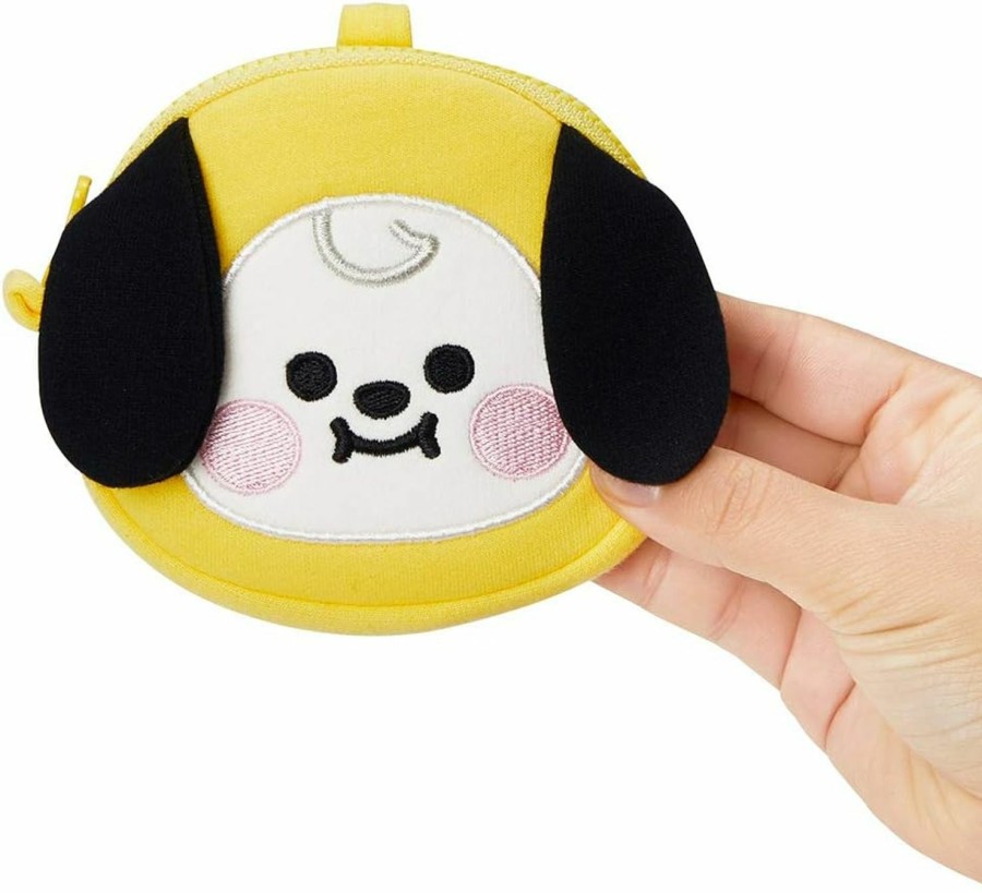 BT21 Bt21 Baby Series Chimmy Character Small Coin Purse Pouch Id Card Wallet With Lanyard, Yellow | Coin Purses & Pouches