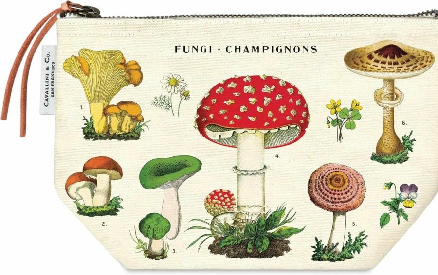 Cavallini Papers & Co. Cavallini Mushrooms Vintage Pouch | Coin Purses & Pouches