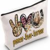 WZMPA Wzmpa Horse Cosmetic Makeup Bag Horse Riding Gifts Peace Love Horses Zipper Pouch Bag For Horse Girl (Love Horses) | Coin Purses & Pouches