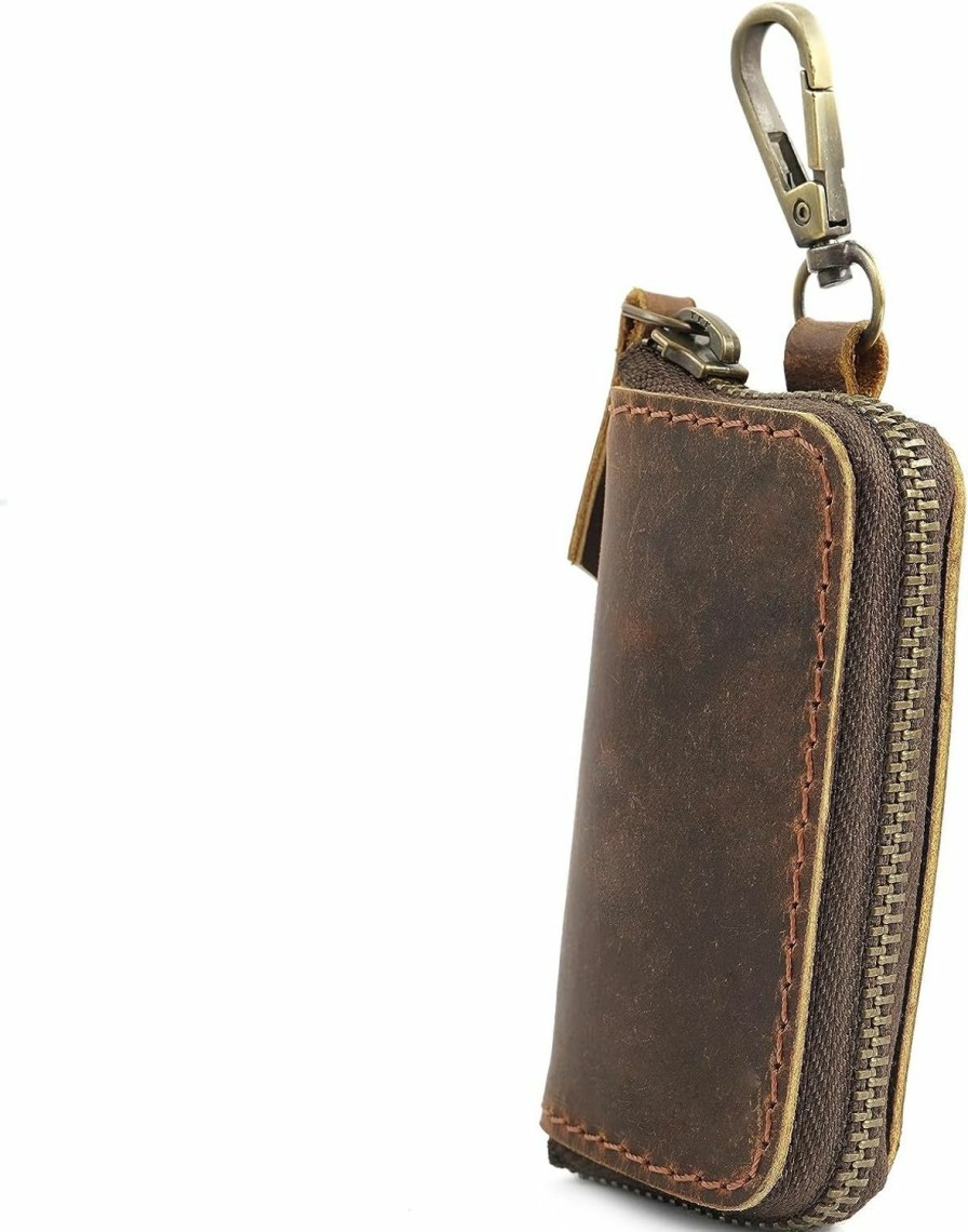 CestAntiQ Cestantiq, Car Key Holder Zippered & Coin Purse For Belt Loop Handmade From Full Grain Leather, Key Chain Money Purse Earphone Holder | Coin Purses & Pouches