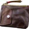 Wugebud Wugebud 1 Pcs Leather Zipper Coin Purse Wallet With Card Slots, Snap Coin Organizer, Change Holder,Card Case, Leather Zipper Storage Bag For Men & Women | Coin Purses & Pouches