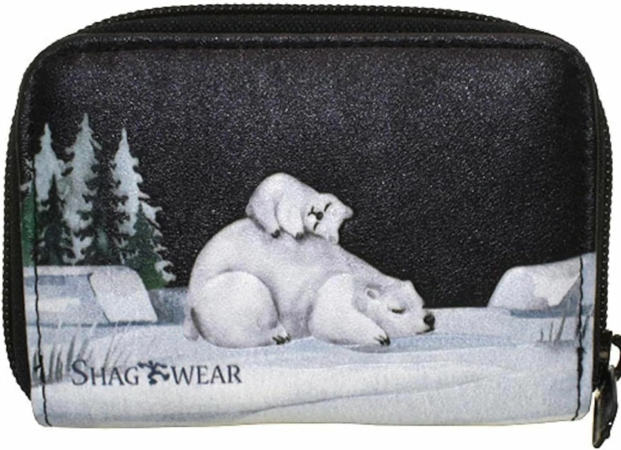 Shag Wear Shag Wear Polar Bear Animal Design Coin Purse For Women Vegan Faux Leather Black | Coin Purses & Pouches