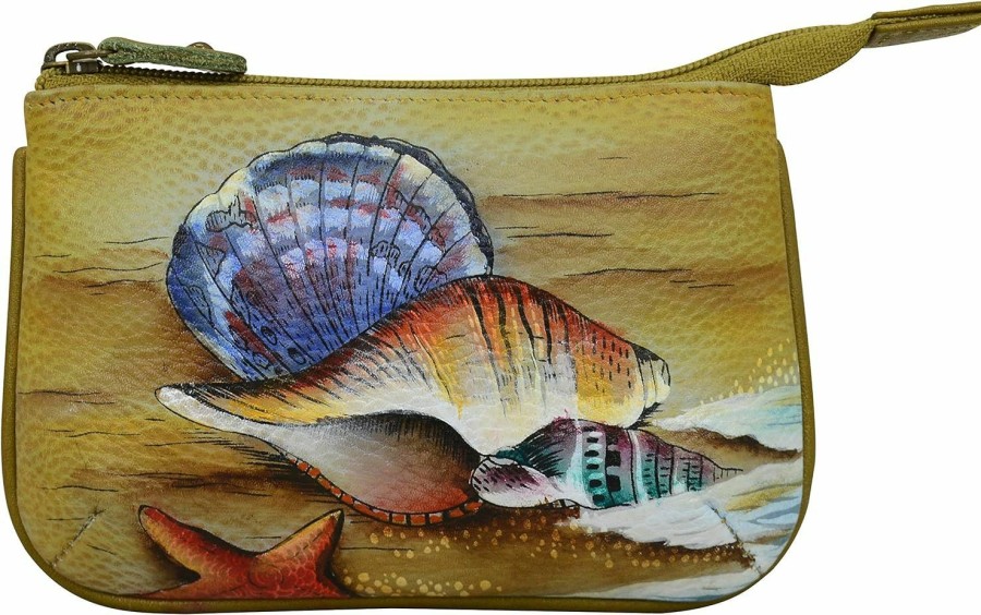 Anuschka Anuschka Women'S Hand-Painted Genuine Leather Medium Zip Pouch - Coin And Key Pouch - Zippered, 2 Key Fobs | Coin Purses & Pouches