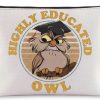 WZMPA Wzmpa Retroc Archimedes Owl Cosmetic Bag Archimedes Fans Gifts Highly Educated Owl Zipper Pouch Bag Archimedes Merchandise (Educated Owl) | Coin Purses & Pouches