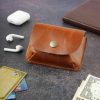 CestAntiQ Cestantiq, Genuine Leather Coin Pouch | Moon Pocket | Squeeze Coin Purse Wallet | Change Bills Card Holder For Men & Women Handmade Gift :: Brown | Coin Purses & Pouches