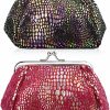 Oyachic Oyachic 2Pcs Iridescent Coin Purse Leopard Change Pouch Kiss Lock Clasp Wallet Hologram Money Bag Card Key Holder Buckle Clutch For Women Girl | Coin Purses & Pouches