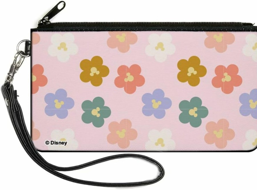 Buckle-Down Disney Wallet, Coin Purse, Mickey Mouse Ears Icon Flowers Multi Pastel, Canvas | Coin Purses & Pouches