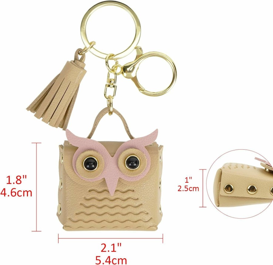 CAIRIAC Cairiac Mini Coin Purse Keychain Cute Owl Backpack Change Wallet Bags Jewelry Pouch With Keyring For Women Storage Coins, Wireless Earbuds, Rings, Earrings (Blue) | Coin Purses & Pouches