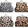 Oyachic Oyachic 4 Pcs Leopard Coin Purse Small Money Bag Kiss Lock Clasp Clutch Wallet Vintage Handbag Change Pouch For Wome | Coin Purses & Pouches