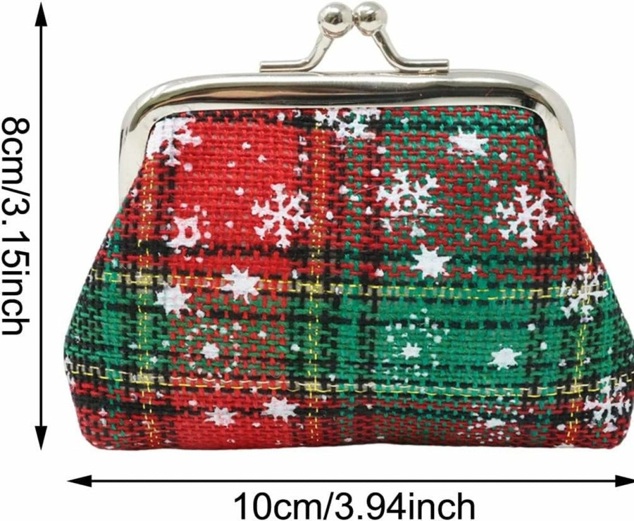 Honbay Honbay 4Pcs Christmas Coin Purse Classic Change Purse Snowflake Change Pouch With Kiss Lock Clasp For Party Christmas Holiday (4 Style) | Coin Purses & Pouches