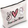 MNIGIU Lady Cat Maria Merchandise Maria Cat Gift Peace Love Maria Makeup Bag For Maria Lover (Peace Love Cat) | Coin Purses & Pouches