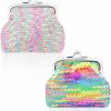 KALIONE Kalione 2 Packs Sequin Change Purse For Women, Small Colorful Coin Purses Coin Wallet With Kiss Lock Closure Reversible Glitter Sequin Wallet Pouch Gift For Women Girls Keep Change, Keys, Lipstick | Coin Purses & Pouches