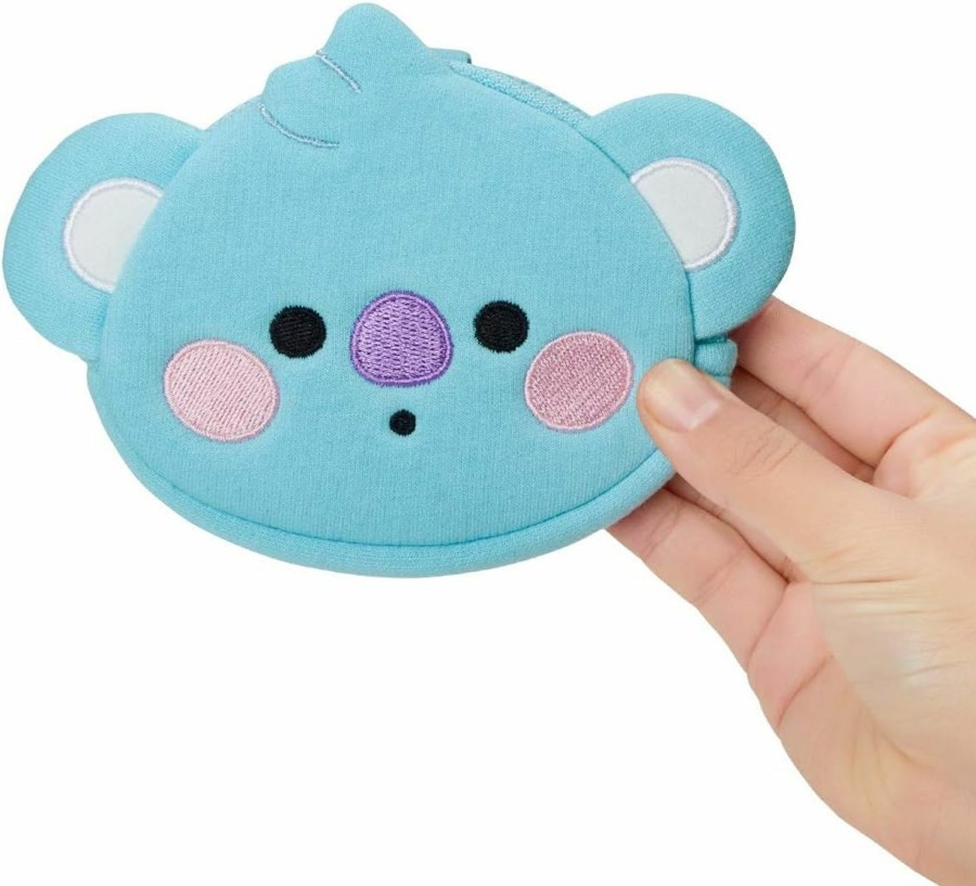 BT21 Bt21 Baby Series Koya Character Small Coin Purse Pouch Id Card Wallet With Lanyard, Blue | Coin Purses & Pouches