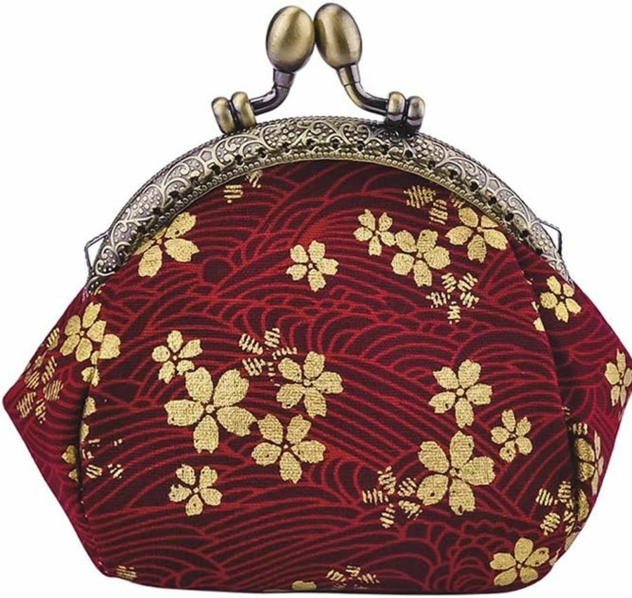 Oyachic Oyachic Canvas Coin Purse Floral Change Pouch Vintage Clutch Wallet With Clasp Closure For Girls And Women | Coin Purses & Pouches