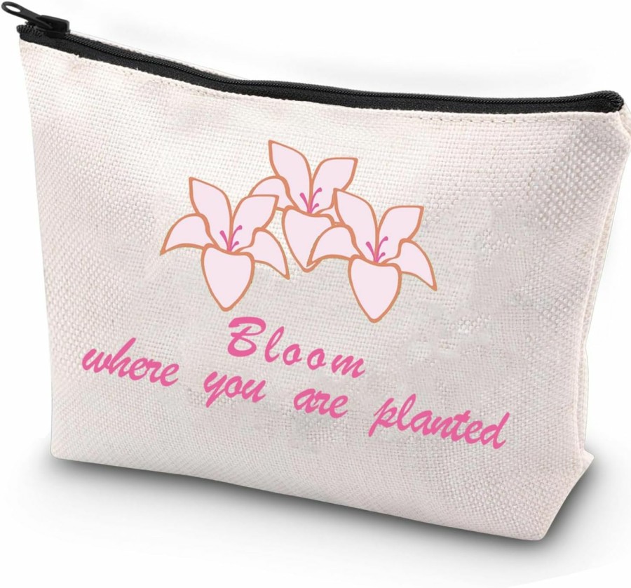 JYTAPP Jytapp Bloom Where You Are Planted Princess Inspired Mulan Quote Makeup Bag Mu Lan Fans Motivational Gift | Coin Purses & Pouches