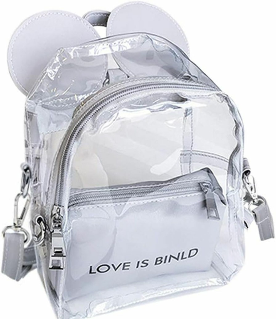 MOSSTYUS Mosstyus Holographic Clear Shoulder Bag Cosmetic Bag Casual Daypacks For Women Girls Transparent Purse,White Heart 2# | Coin Purses & Pouches