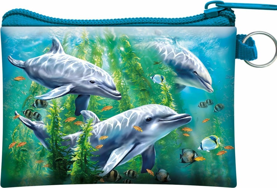 Deluxebase 3D Livelife Coin Purse - Dolphn Kelp Bed From Deluxebase. Lenticular 3D Ocean Purse. Cash, Coin And Card Holder With Secure Zipper Featuring Artwork Licensed From Renowned Tami Alba | Coin Purses & Pouches