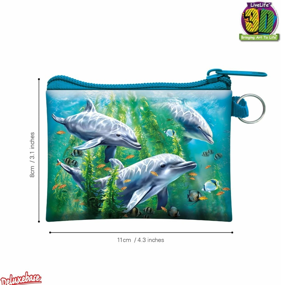 Deluxebase 3D Livelife Coin Purse - Dolphn Kelp Bed From Deluxebase. Lenticular 3D Ocean Purse. Cash, Coin And Card Holder With Secure Zipper Featuring Artwork Licensed From Renowned Tami Alba | Coin Purses & Pouches