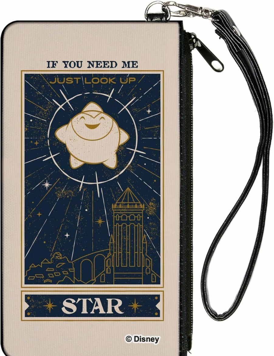 Buckle-Down Disney Wallet, Coin Purse, Wish Star If You Need Me Sparkle Pose Biege Blues Gold, Canvas | Coin Purses & Pouches