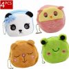 JINYONGXING Jinyongxing 4Pcs Cartoon Plush Coin Purse Cute Animals Coin Pouch Bag For Kids Coin Tray Wallet Key Holder Clutch Bags Headphones Data Cable Storage Package Gift For Girls And Boy | Coin Purses & Pouches