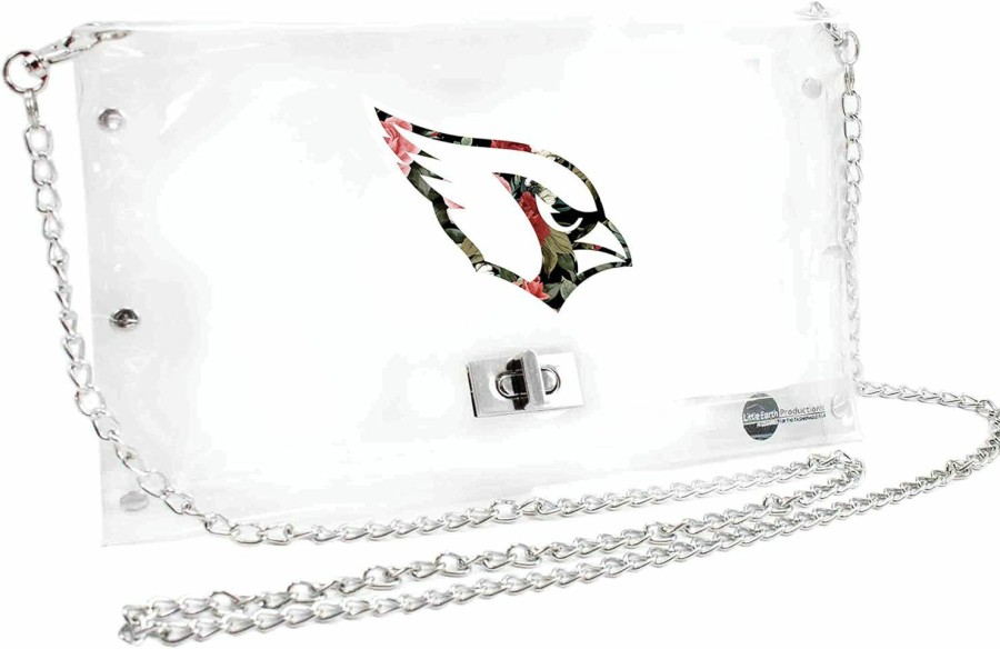 Littlearth Littlearth Uni Stadium Friendly Clear Envelope Purse With Metal Chain And Floral Team Logo, 10\" W X 6.5\" L X 0.5\" D Clear | Coin Purses & Pouches