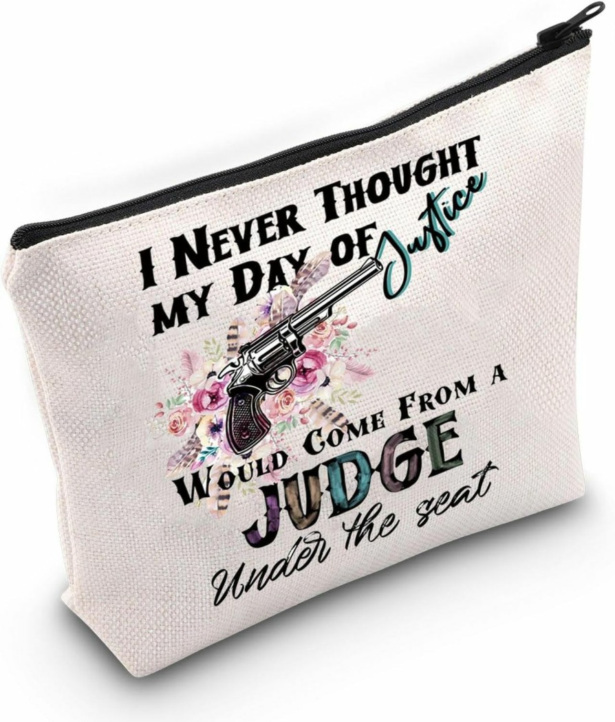 WZMPA Wzmpa Wait In The Truck Cosmetic Bag Singer Album Gifts I Never Thought My Day Of Justice Would Come From A Judge Under His Seat Makeup Zipper Pouch Bag For Singer Fans (Never Thought Judge) | Coin Purses & Pouches