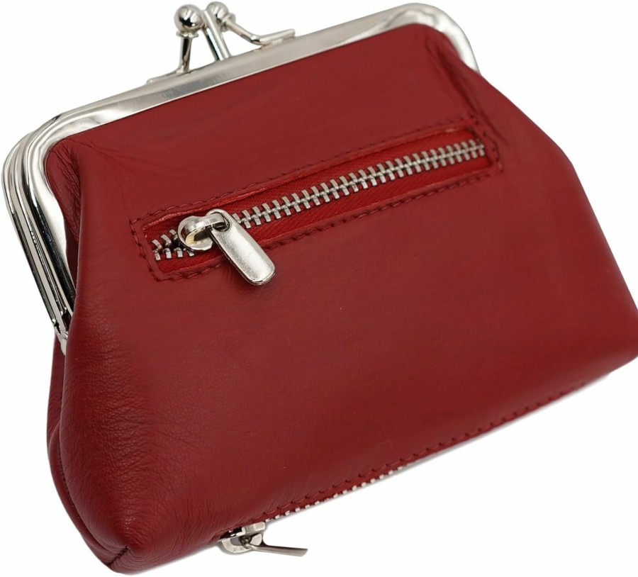 ag wallets Ag Wallets Genuine Leather Womens Small Purse (Red) | Coin Purses & Pouches