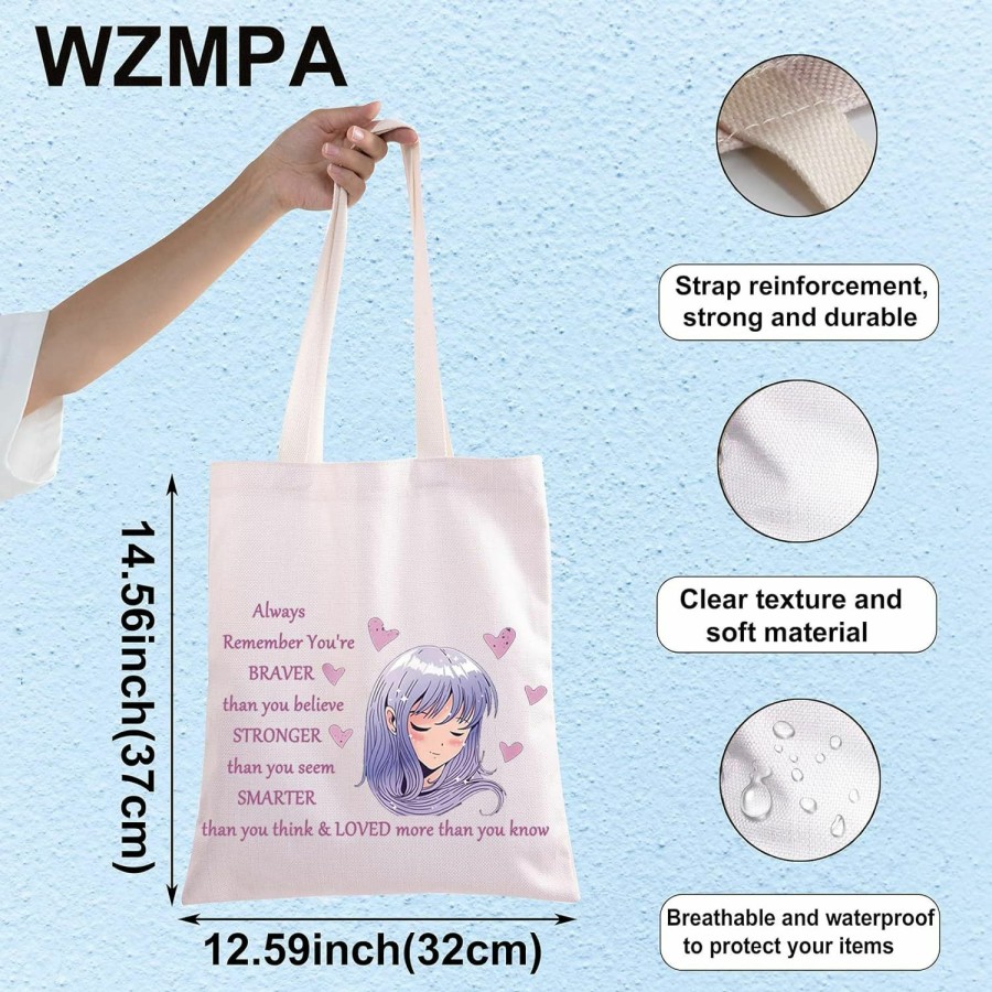 WZMPA Wzmpa Amine Girl Cosmetic Bag Anime Fans Gift You Are Braver Stronger Smarter Than You Think Japan Anime Makeup Zipper Pouch Bag For Women Teen Girls (Always Amine Bl) | Coin Purses & Pouches