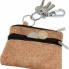 boshiho Eco-Friendly Natural Cork Coin Purse, Boshiho Mini Coin Change Wallet Credit Card Holder Zipper Pouch Vegan Wallet With Key Ring Keychain (Multi Flower) | Coin Purses & Pouches