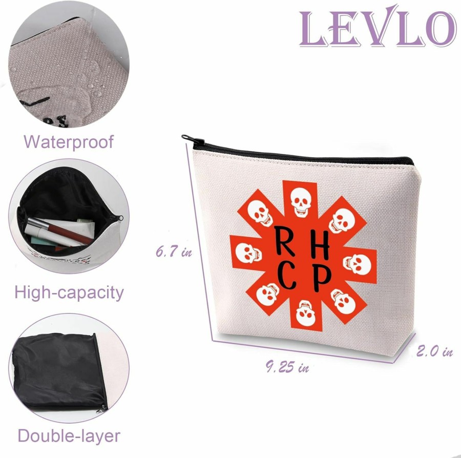 LEVLO Levlo Funny Rock Band Fans Lovers Rhcp Makeup Bags Alternative Rock Lovers Waterproof Organizer Case(Rhcp) | Coin Purses & Pouches