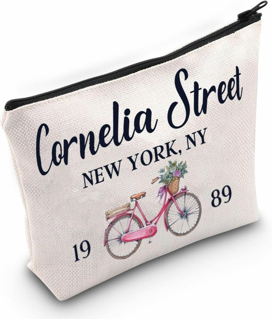 WZMPA Wzmpa Cornelia Street New York Cosmetic Bag Lover Musical Singer Album Bike Zipper Pouch Bag Song Lyric Merchandise (Cornelia Street) | Coin Purses & Pouches