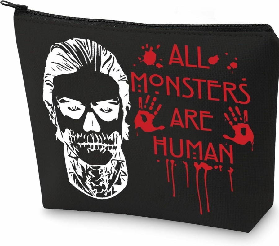 WZMPA Wzmpa Us Horror Story Cosmetic Bag Ahs Inspired Gift All Monsters Are Human Zipper Pouch Cosmetic Bag For Horror Series Lovers (Monsters Human) | Coin Purses & Pouches