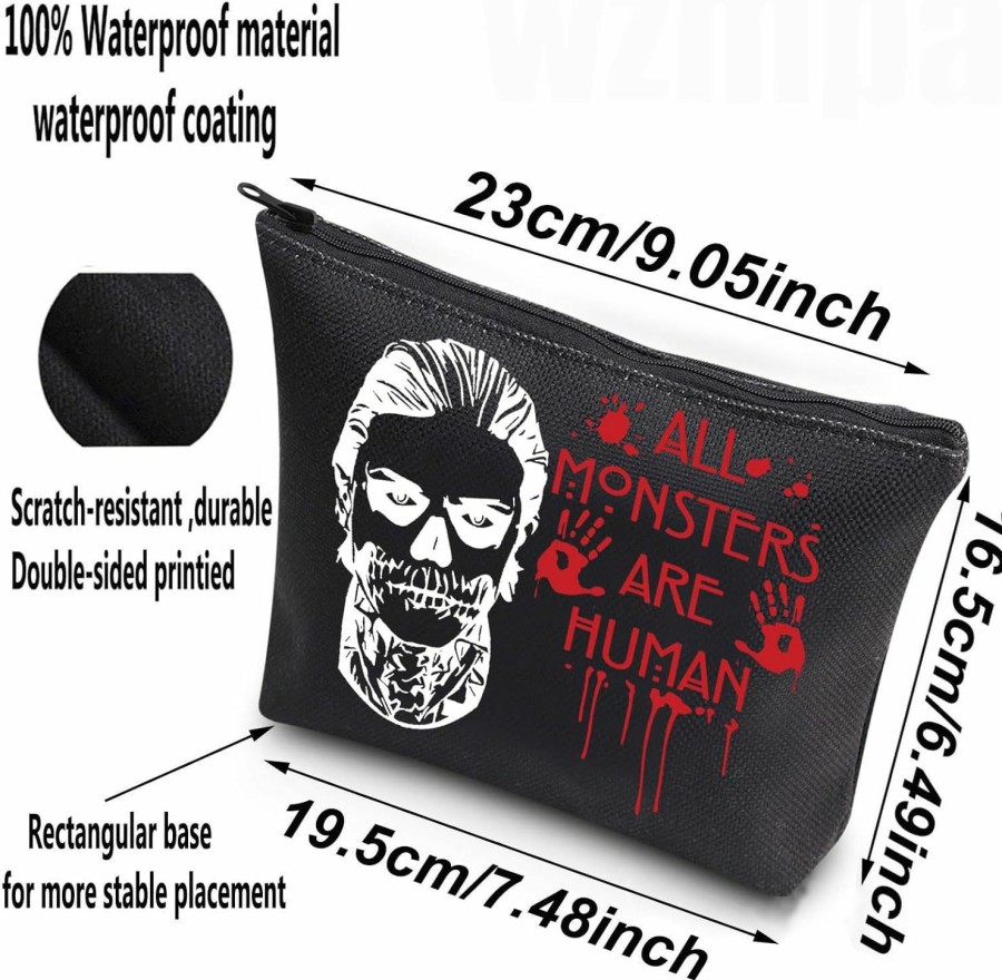 WZMPA Wzmpa Us Horror Story Cosmetic Bag Ahs Inspired Gift All Monsters Are Human Zipper Pouch Cosmetic Bag For Horror Series Lovers (Monsters Human) | Coin Purses & Pouches