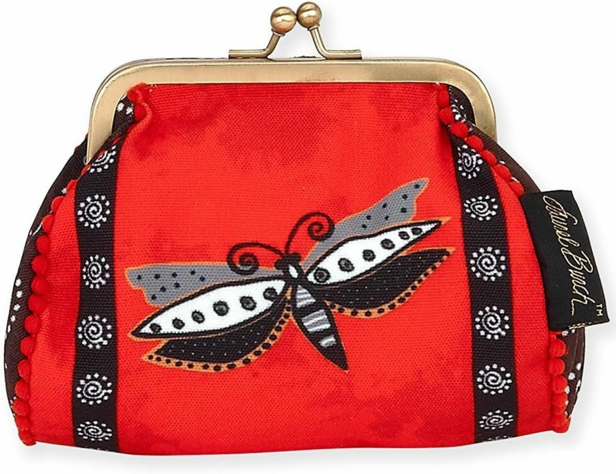 Zeckos Laurel Burch Black White Dragonflies Coin Purse 5902 | Coin Purses & Pouches