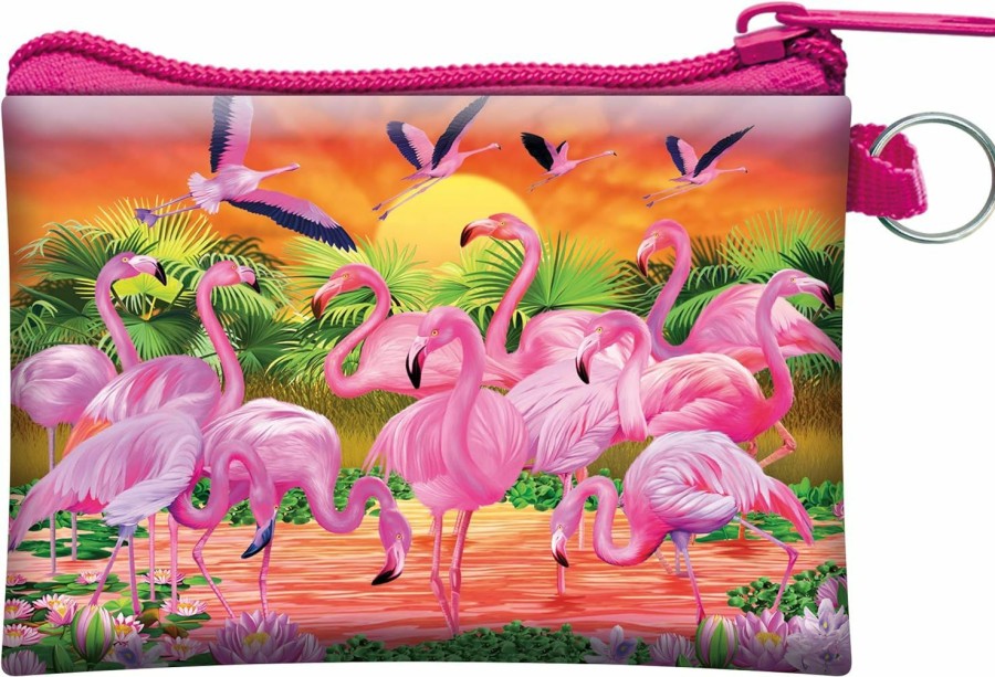 Deluxebase 3D Livelife Coin Purse - Flamingo Lingo From Deluxebase. Lenticular 3D Bird Purse. Cash, Coin And Card Holder With Secure Zipper Featuring Artwork Licensed From Renowned Michael Searle | Coin Purses & Pouches