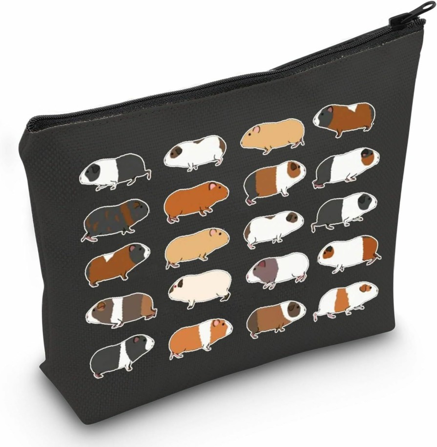 JXGZSO Jxgzso Funny Types Of Guinea Pig Makeup Bag Guinea Pig Lover Gift Guinea Pig Mom Cosmetics Bag Guinea Pig Owner Zipper Travel Pouch (Guinea Pigs B) | Coin Purses & Pouches