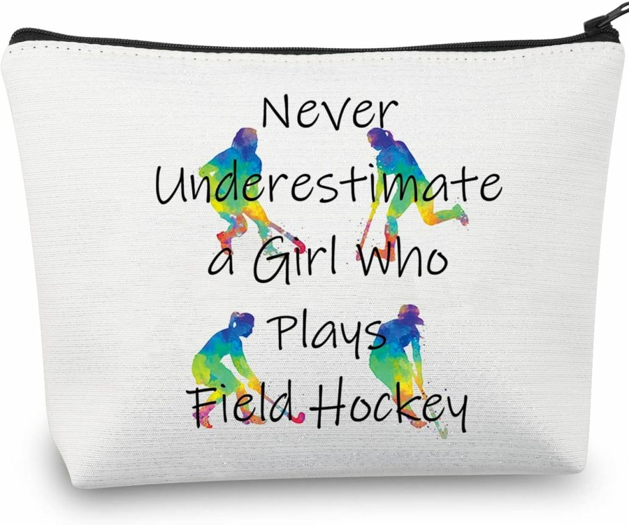 MEIKIUP Meikiup Hockey Player Gifts Field Hockey Makeup Bags Travel Bags Never Underestimate A Girl Who Plays Field Hockey (Girl Field Hockey Bag) | Coin Purses & Pouches