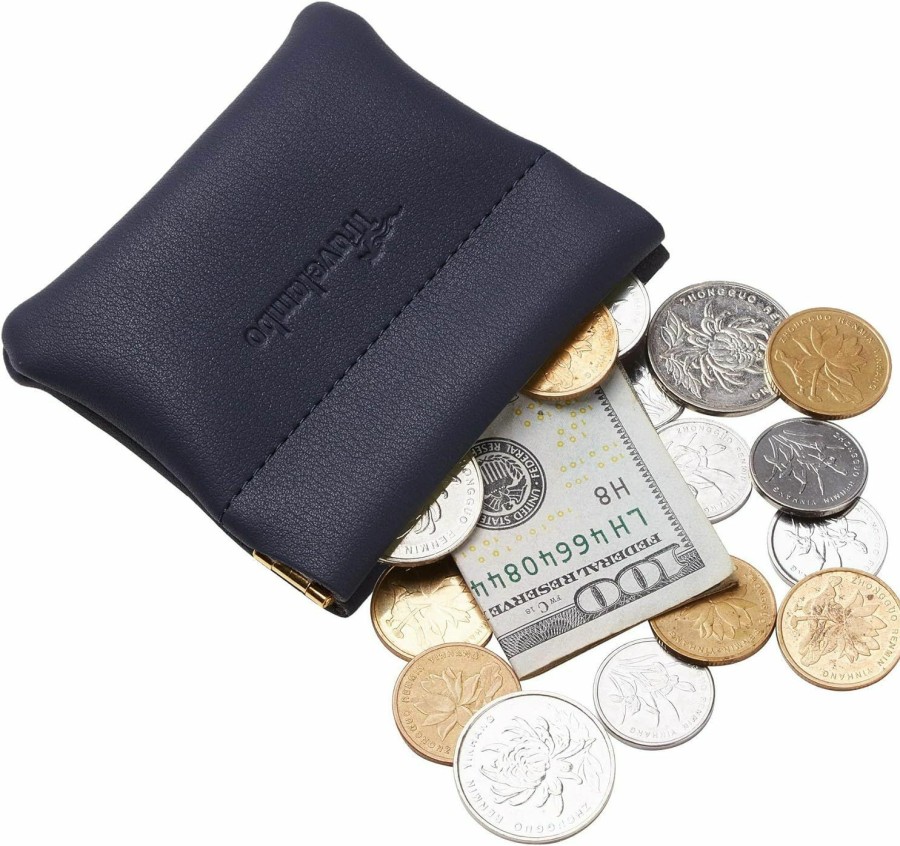 Travelambo Travelambo Leather Squeeze Coin Purse Pouch Change Holder For Men & Women 2 Pcs Set | Coin Purses & Pouches