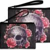 Liquorbrand Liquorbrand Sak Yant Asian Tattoo Skull Wristlet Pouch Bag And Coin Purse Set | Coin Purses & Pouches