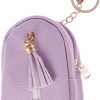 Generic Coin Purse Leather Wallet With Keychain Ring, Tassel Change Holder Womens Small Cute, Purple | Coin Purses & Pouches