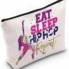 LEVLO Levlo Hip Hop Girl Cosmetic Make Up Bag Hip Hop Lover Gift Eat Sleep Hip Hop Repeat Makeup Zipper Pouch Bag (Hip Hop Repeat) | Coin Purses & Pouches