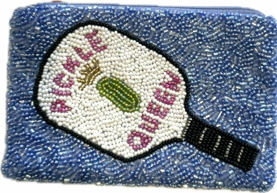 Generic Beaded Pickle Ball Queen Coin Pouch Beaded Pickle Ball Queen On The Front And I'Ll Dink To That On The Back | Coin Purses & Pouches