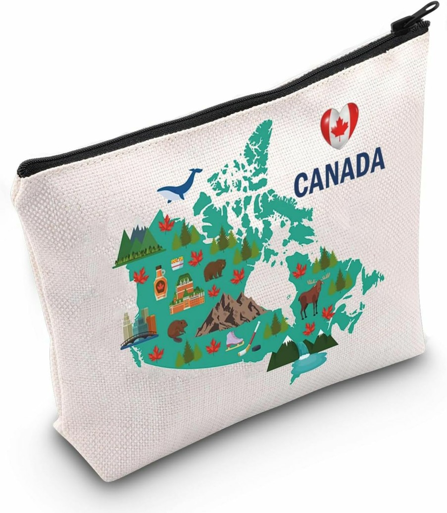 MEIKIUP Meikiup Canada Gift Canada Travel Cosmetic Bag Canada Travel Memory Map Gift Canada Travel Gift Canada Souvenir Canada Lover Gift (Map Canada Bag) | Coin Purses & Pouches