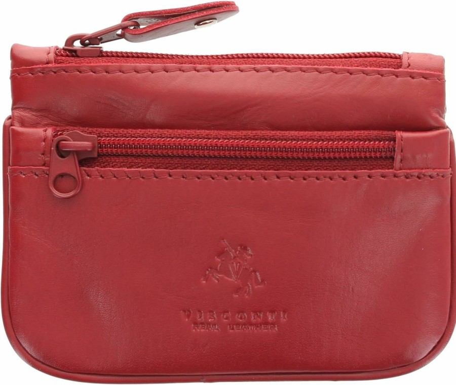 VISCONTI Visconti Leather Zip Top Coin Purse/Keycase Cp3 (Fushia) | Coin Purses & Pouches